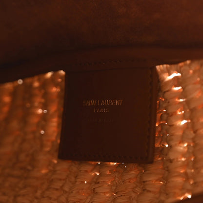 حقيبة من Saint Laurent، رافيا طبيعية وجلد عجل