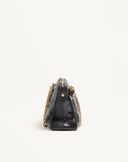 Valentino Garavani VLogo Signature Shoulder Bag, Black Lambskin