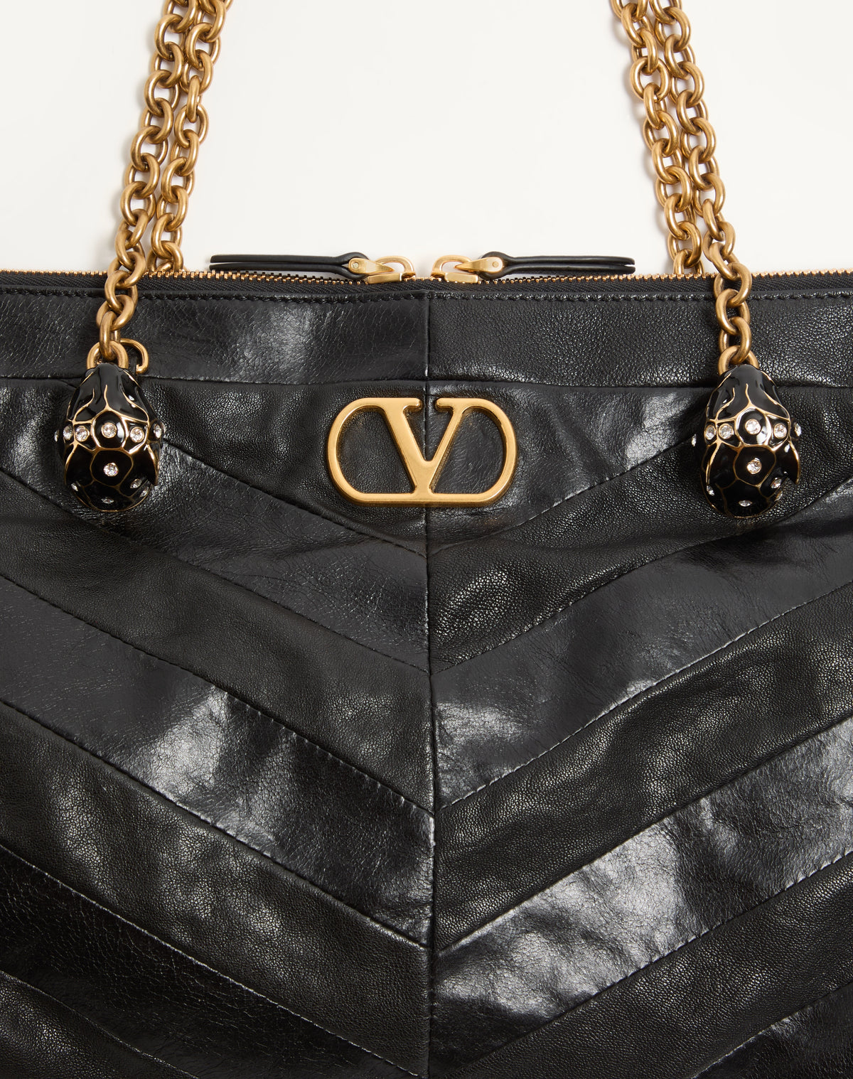 Valentino Garavani VLogo Signature Shoulder Bag, Black Lambskin