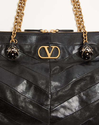 Valentino Garavani VLogo Signature Shoulder Bag, Black Lambskin