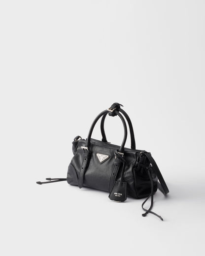 Prada Top-Handle Handbag, Black Calf Leather