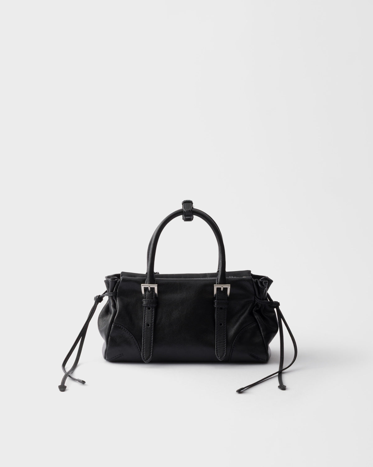 Prada Top-Handle Handbag, Black Calf Leather