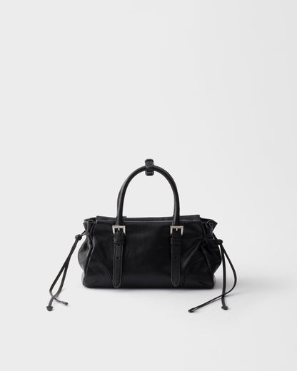 Prada Top-Handle Handbag, Black Calf Leather