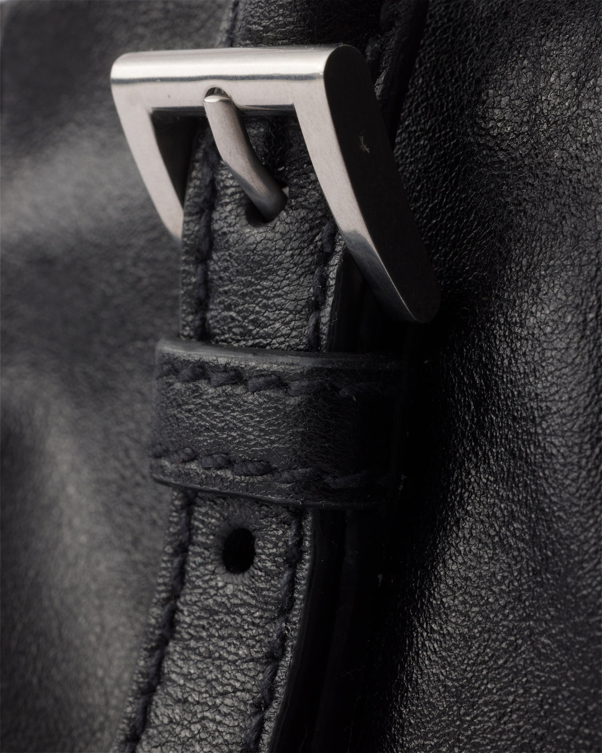 Prada Top-Handle Handbag, Black Calf Leather