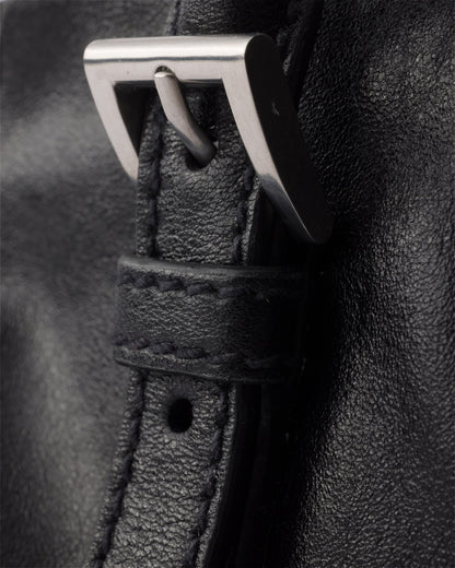 Prada Top-Handle Handbag, Black Calf Leather