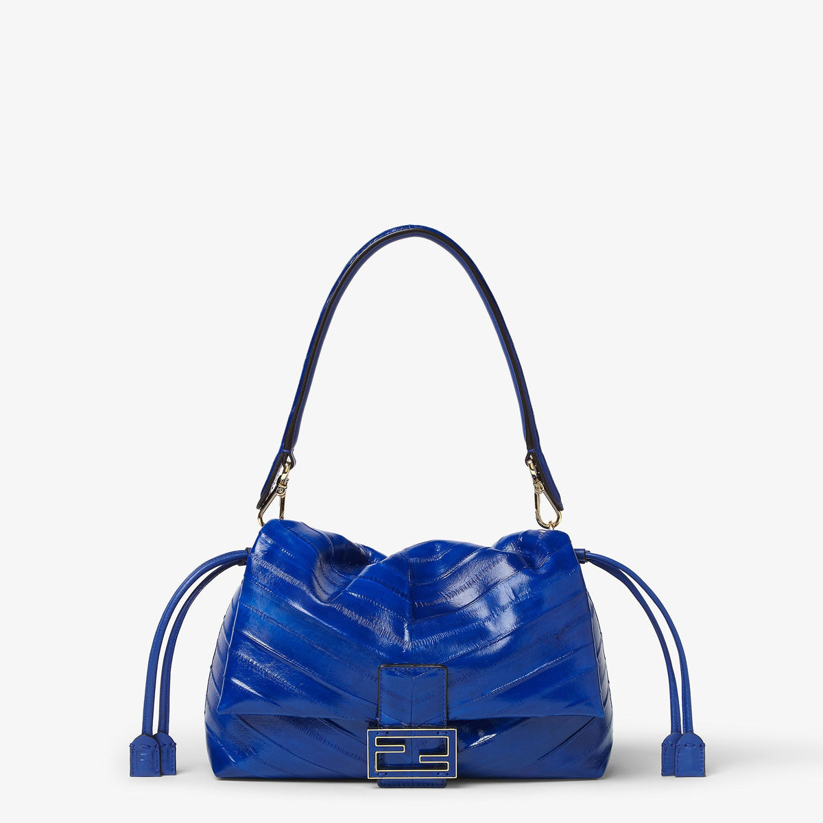 حقيبة كتف من Fendi، جلد عجل باتشورك أزرق