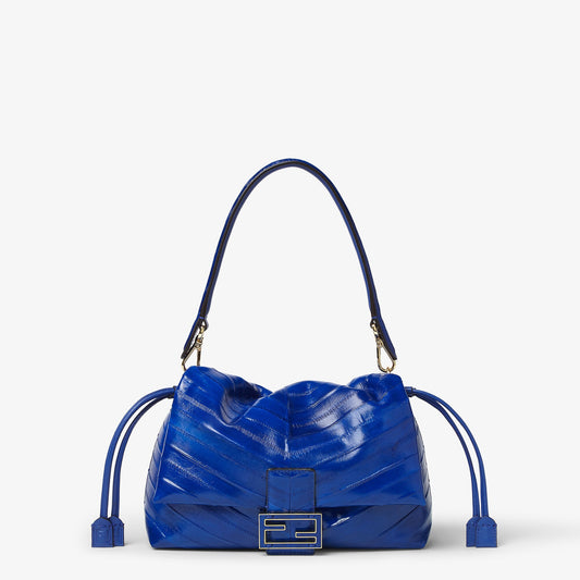 Fendi Shoulder Bag, Blue Patchwork Calf Leather