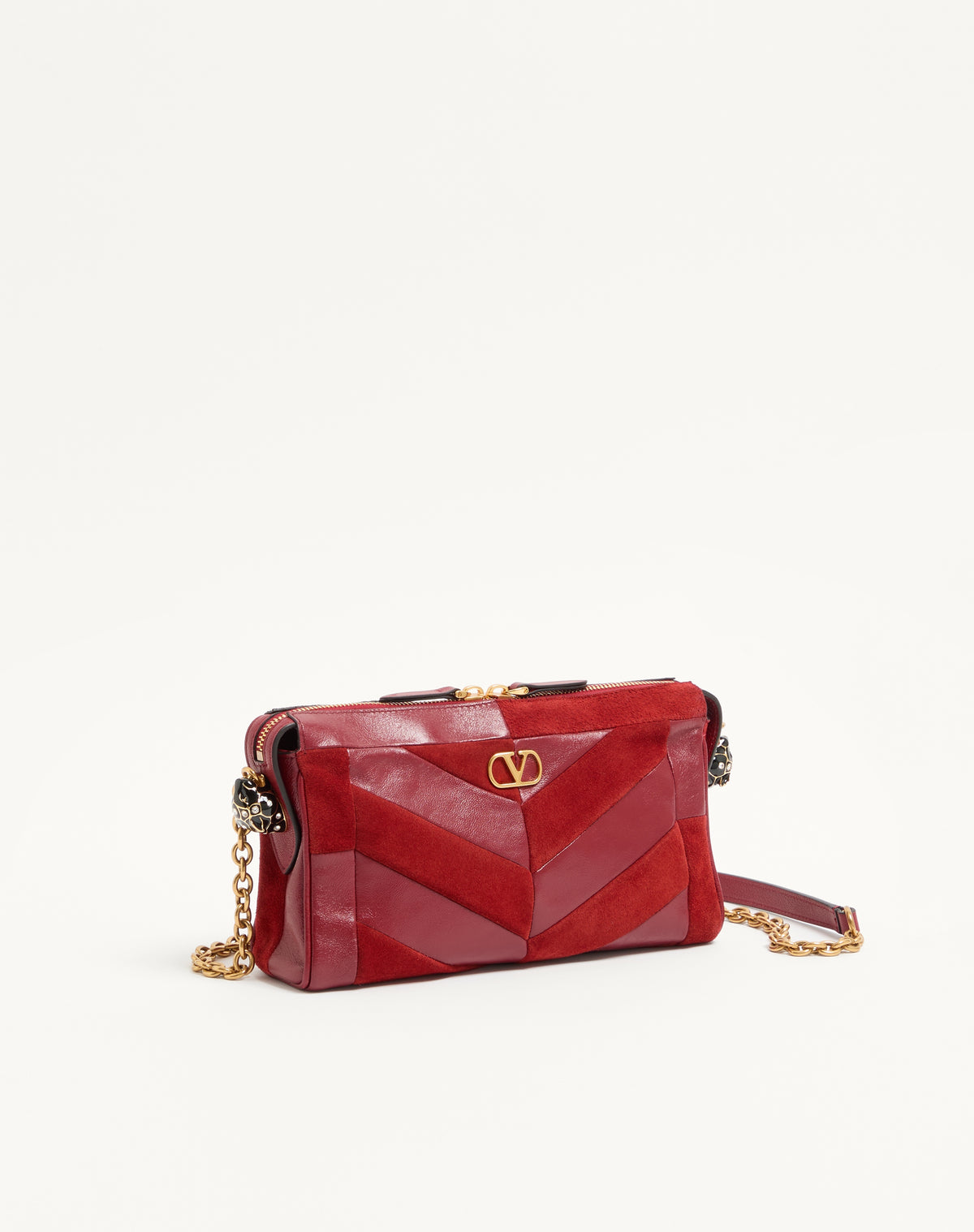 Valentino Garavani Bag, Red Calf Leather & Suede