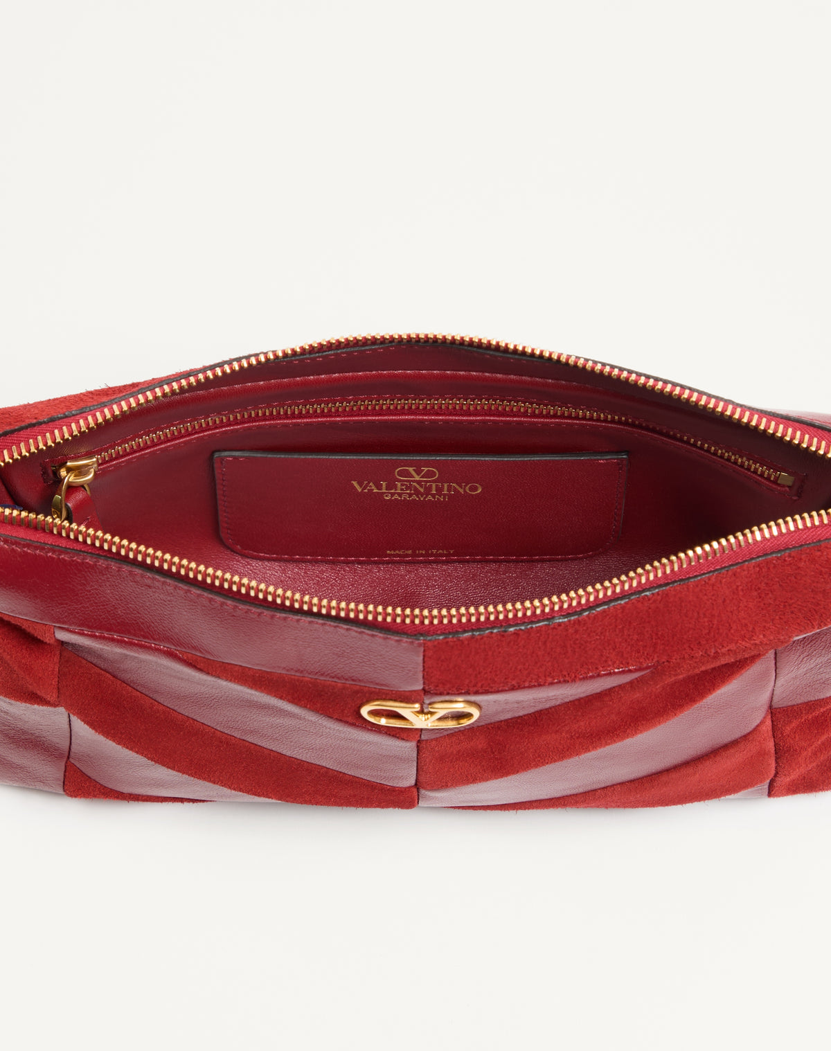 Valentino Garavani Bag, Red Calf Leather & Suede