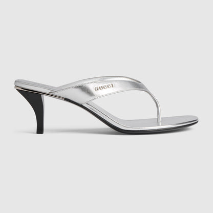 بوت من Gucci، جلد عجل فضي