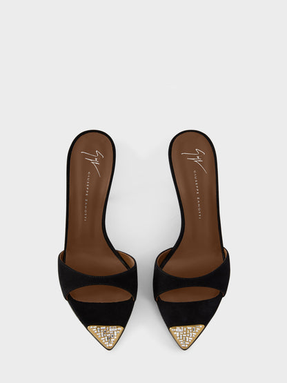 حذاء بكعب عالٍ من Giuseppe Zanotti، شامواه عجل أسود