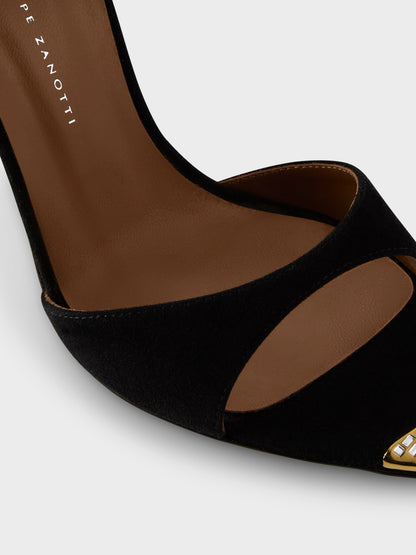 حذاء بكعب عالٍ من Giuseppe Zanotti، شامواه عجل أسود