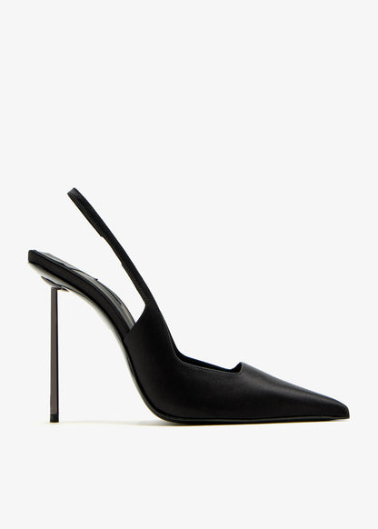 Le Silla Evening Pumps, Black Silk Satin