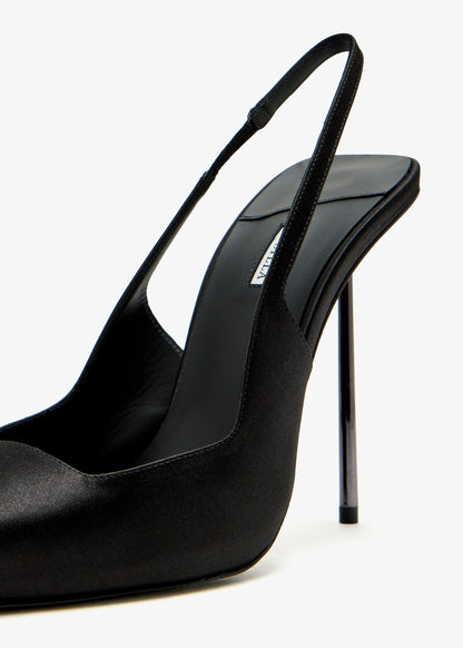 Le Silla Evening Pumps, Black Silk Satin