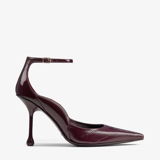 حذاء بكعب Quinci 95 من Jimmy Choo، جلد أحمر