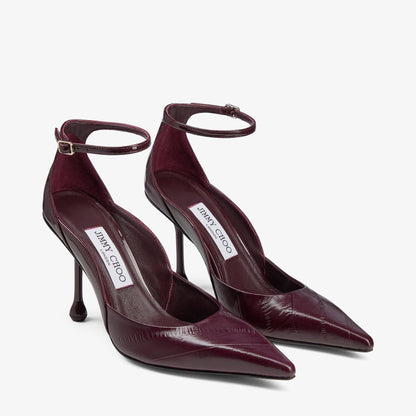 حذاء بكعب Quinci 95 من Jimmy Choo، جلد أحمر