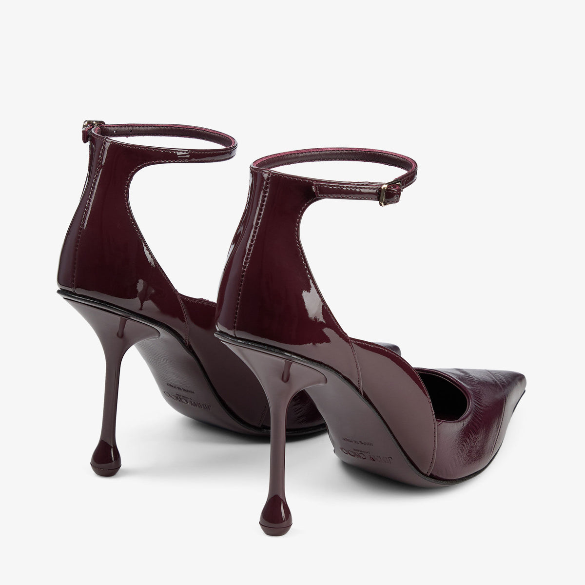حذاء بكعب Quinci 95 من Jimmy Choo، جلد أحمر