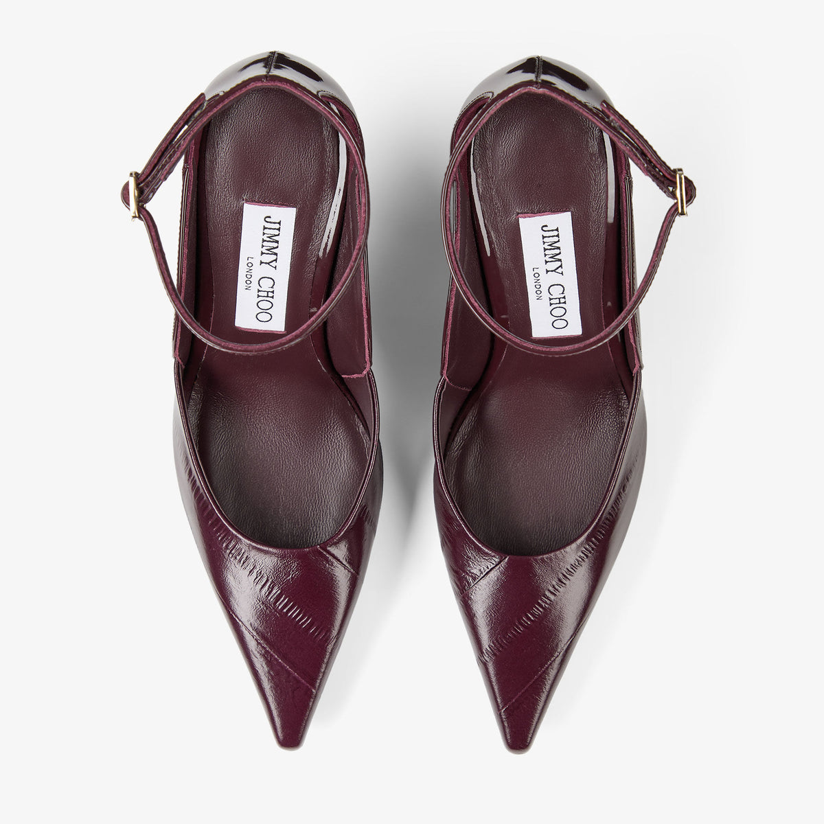 حذاء بكعب Quinci 95 من Jimmy Choo، جلد أحمر