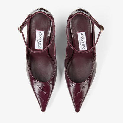حذاء بكعب Quinci 95 من Jimmy Choo، جلد أحمر