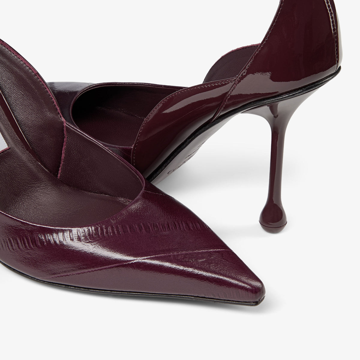 حذاء بكعب Quinci 95 من Jimmy Choo، جلد أحمر