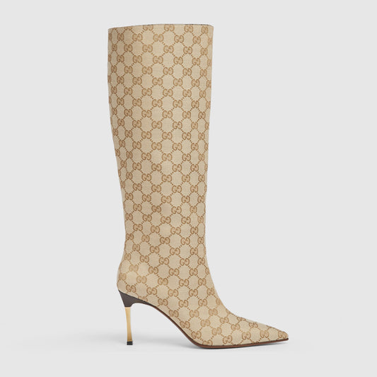 بوت بطول الركبة Bombshell من Gucci، قماش GG