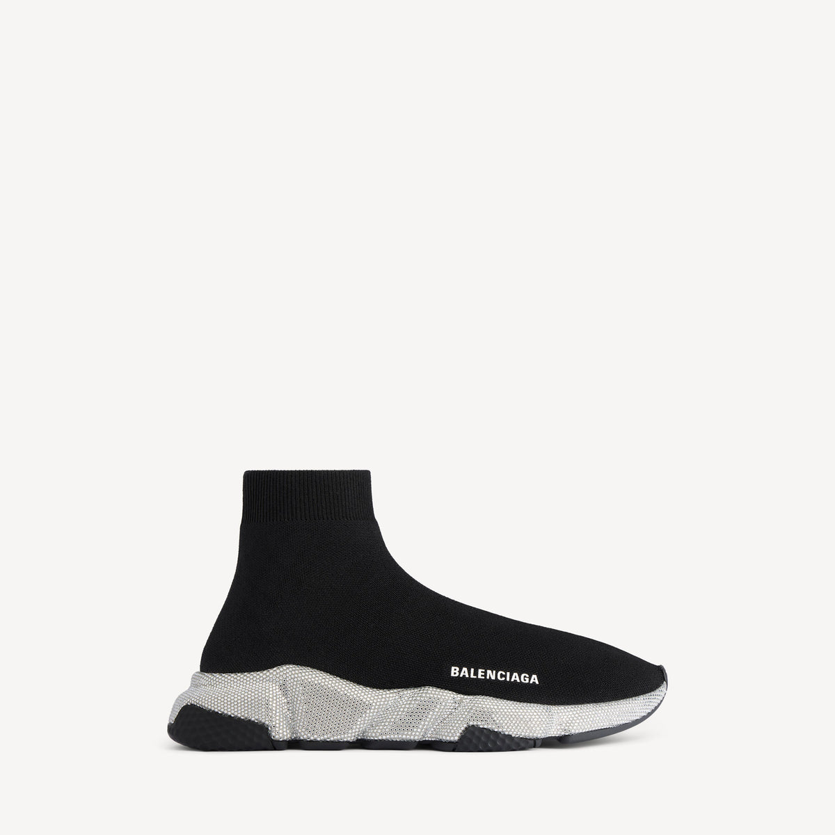 حذاء رياضي Speed من Balenciaga، تريكو أسود بالكريستال