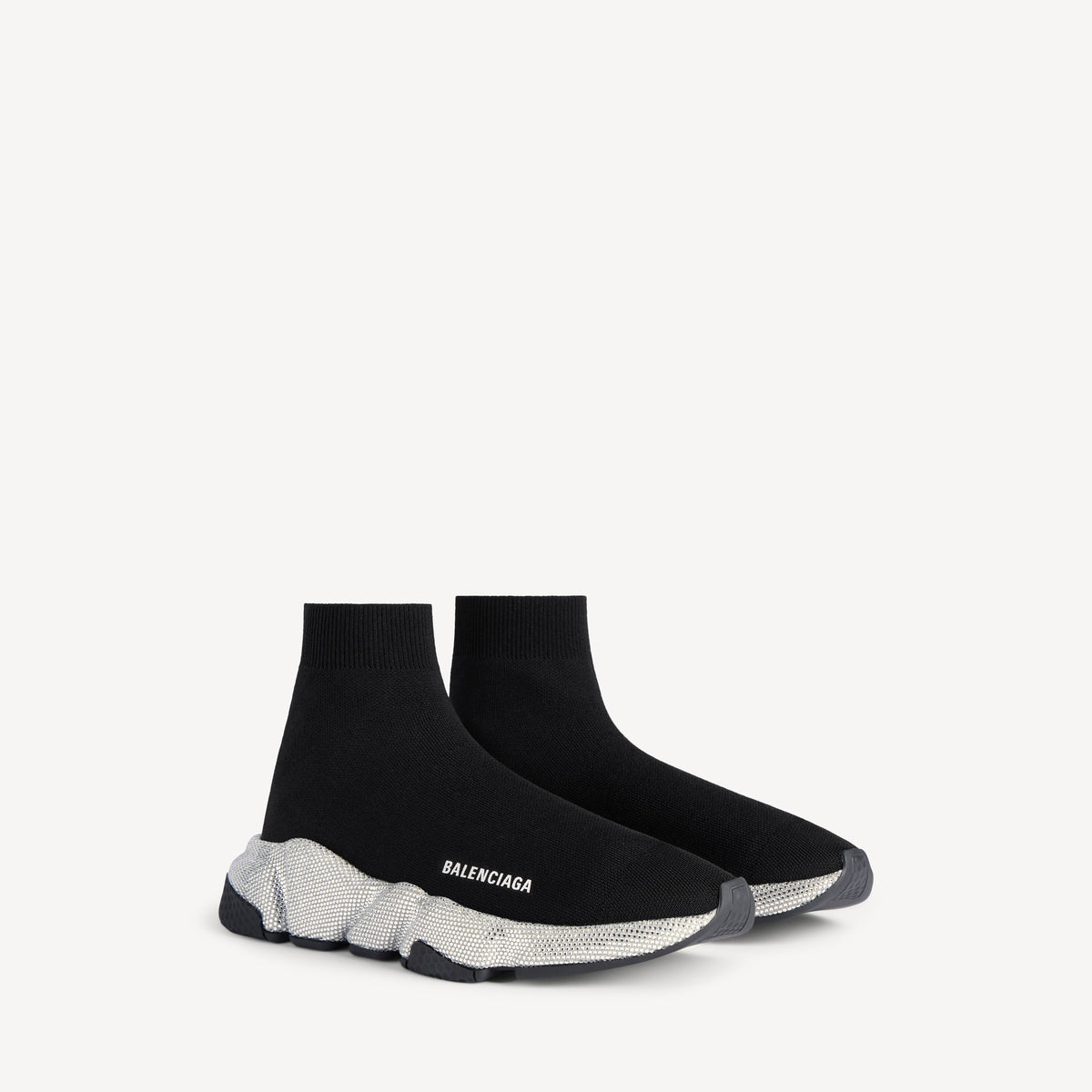 حذاء رياضي Speed من Balenciaga، تريكو أسود بالكريستال