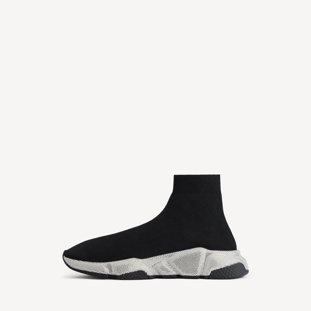 حذاء رياضي Speed من Balenciaga، تريكو أسود بالكريستال