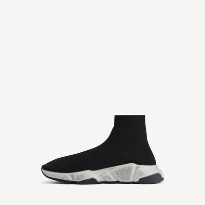 حذاء رياضي Speed من Balenciaga، تريكو أسود بالكريستال