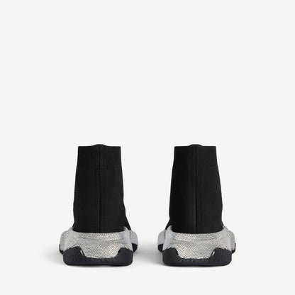 حذاء رياضي Speed من Balenciaga، تريكو أسود بالكريستال