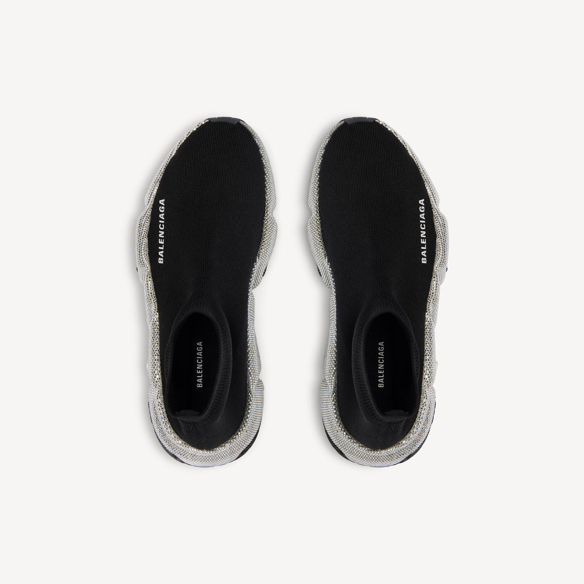 حذاء رياضي Speed من Balenciaga، تريكو أسود بالكريستال