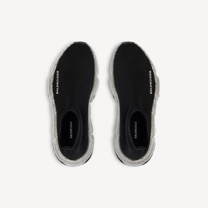 حذاء رياضي Speed من Balenciaga، تريكو أسود بالكريستال