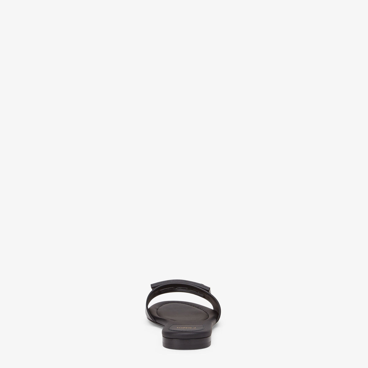 Fendi Baguette Slide Sandal, Black Grained Leather