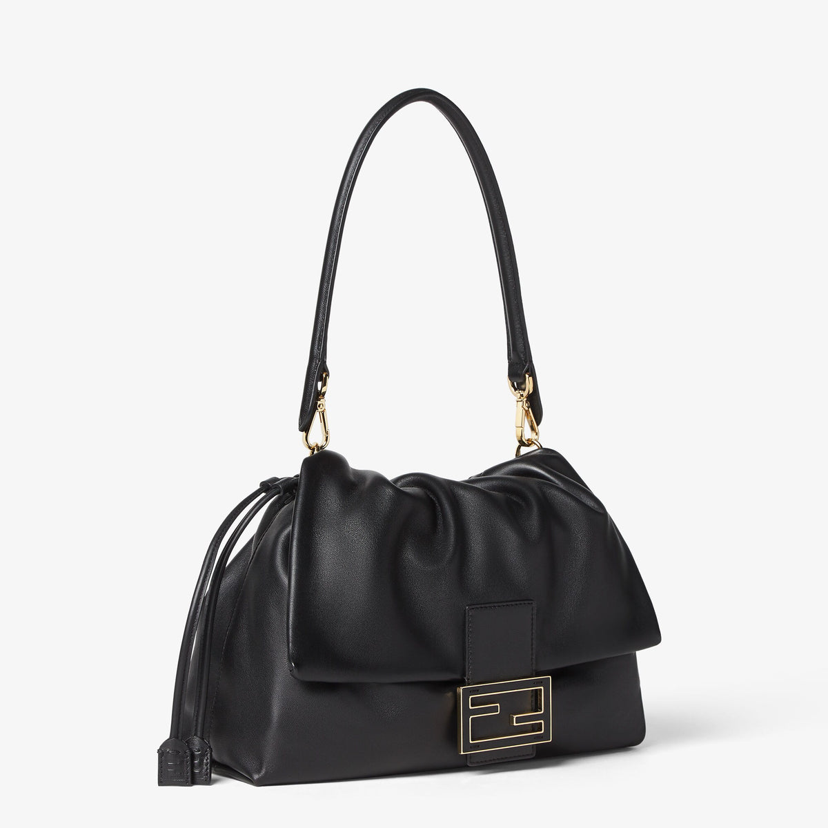 Fendi Mamma Baguette Large Shoulder Bag, Black Nappa