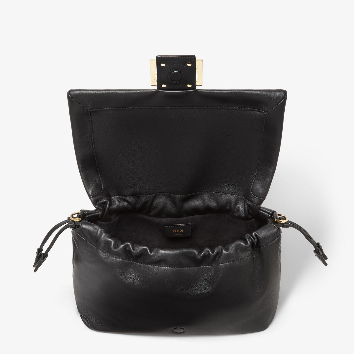 Fendi Mamma Baguette Large Shoulder Bag, Black Nappa