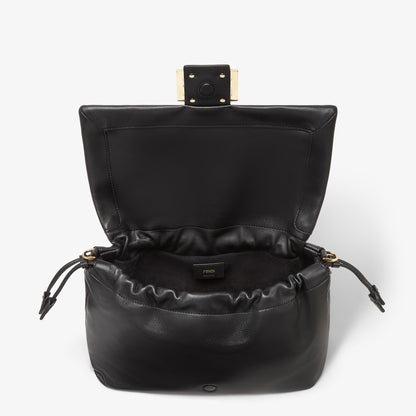 Fendi Mamma Baguette Large Shoulder Bag, Black Nappa