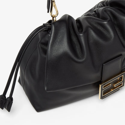 Fendi Mamma Baguette Large Shoulder Bag, Black Nappa