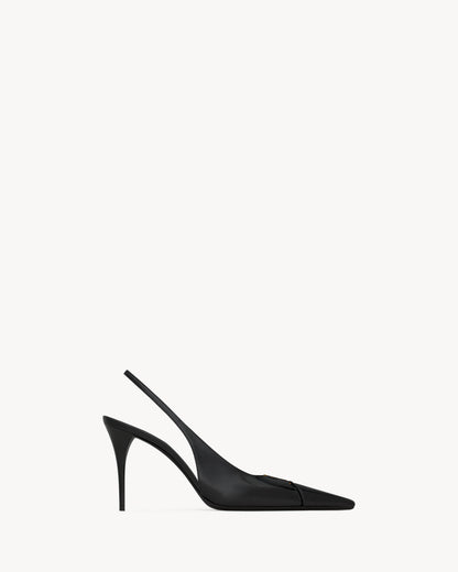Saint Laurent Babylone Breteuil Slingback Pumps, Black
