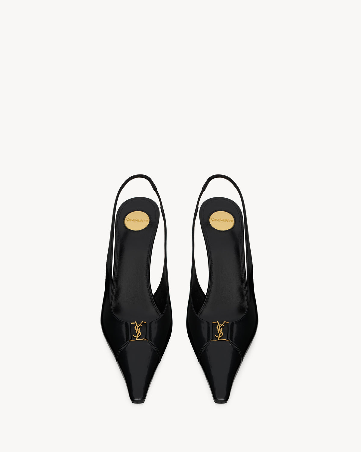 Saint Laurent Babylone Breteuil Slingback Pumps, Black