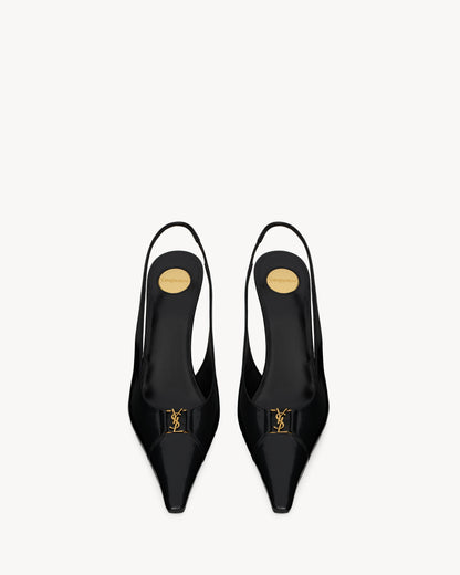 Saint Laurent Babylone Breteuil Slingback Pumps, Black