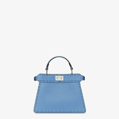Fendi Peekaboo ISeeU Small, Blue Cuoio Romano Leather