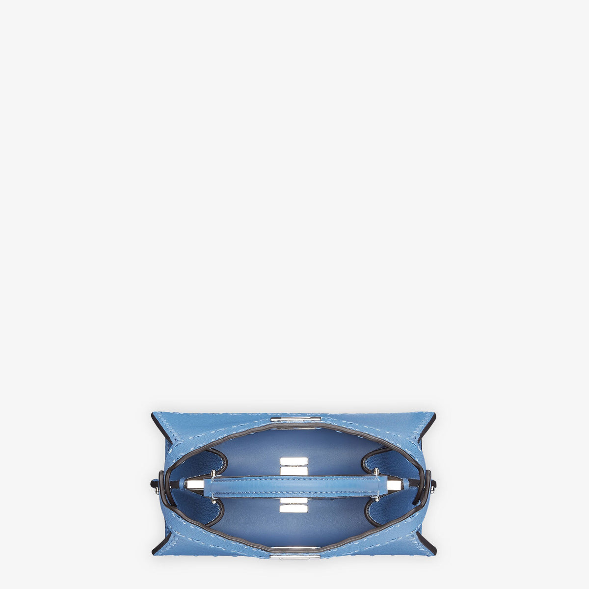 Fendi Peekaboo ISeeU Small, Blue Cuoio Romano Leather