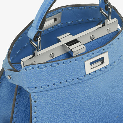 Fendi Peekaboo ISeeU Small, Blue Cuoio Romano Leather