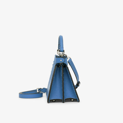 Fendi Peekaboo ISeeU Small, Blue Cuoio Romano Leather