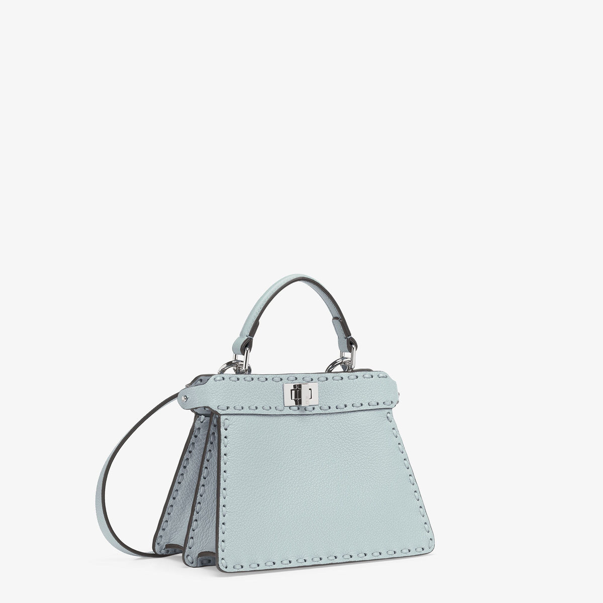 Fendi Peekaboo ISeeU Small Bag, Light Blue Leather