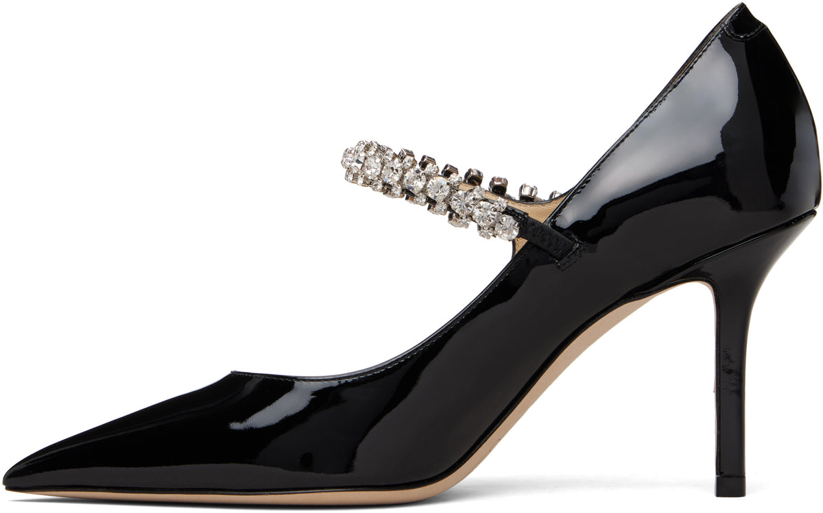 Jimmy Choo Crystal Strap Pumps 85, Black Patent