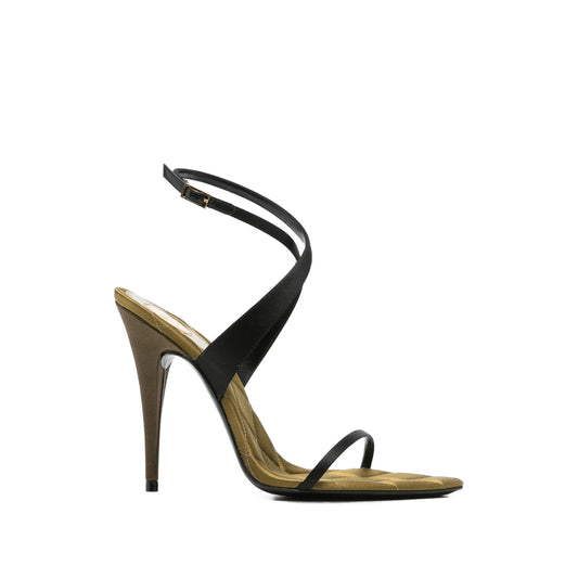 حذاء بكعب Saint Laurent، ساتان أسود