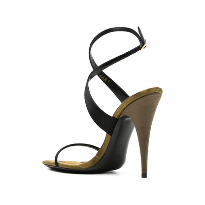 حذاء بكعب من Saint Laurent، ساتان أسود