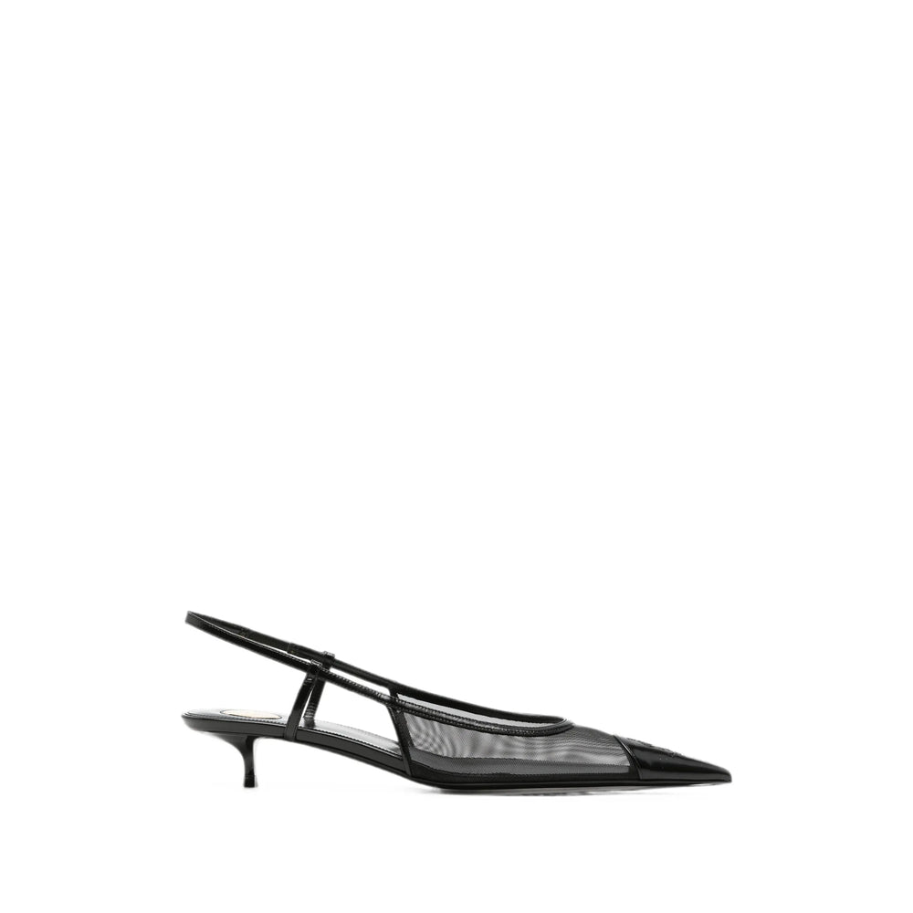 حذاء من Saint Laurent، جلد عجل ومطاط أسود