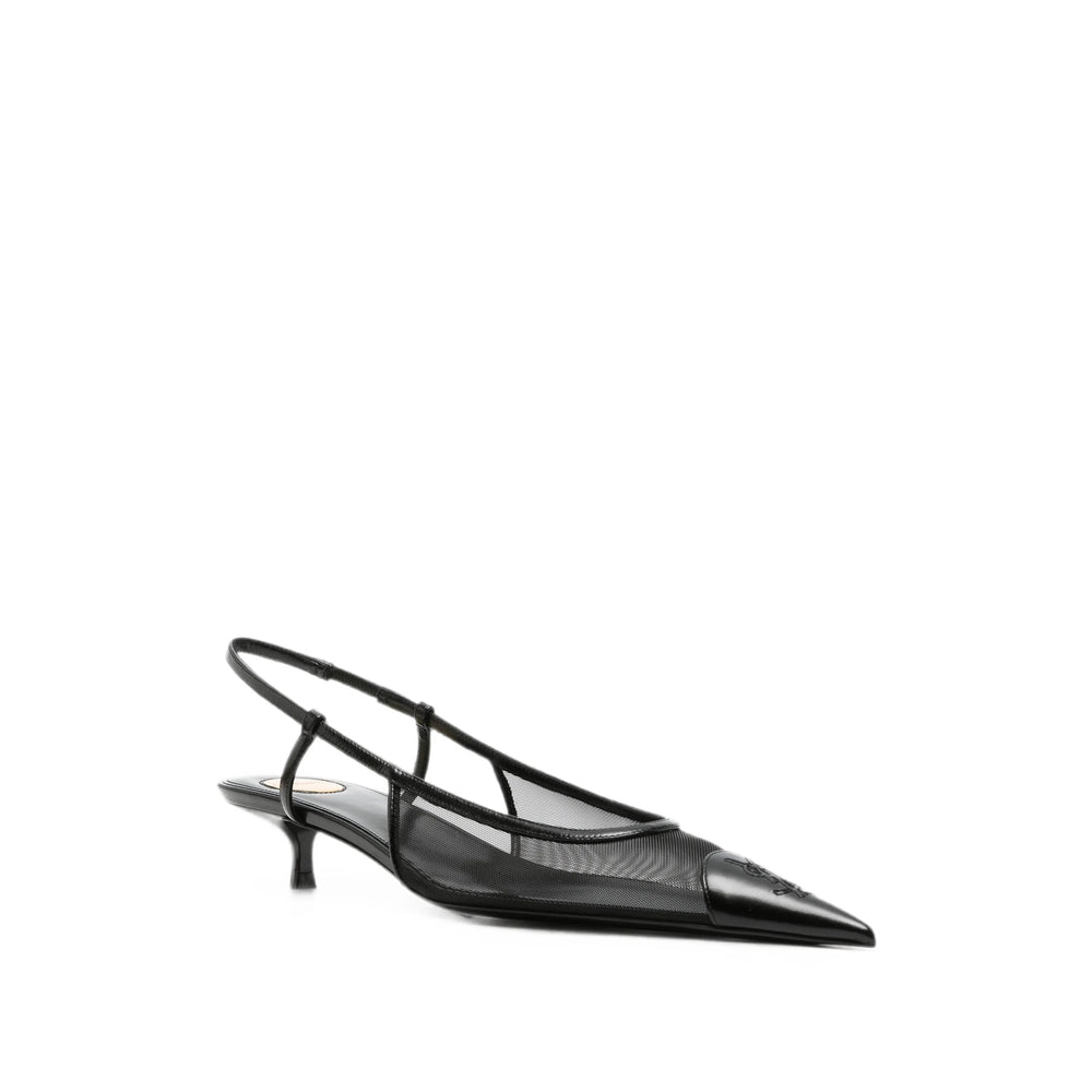 حذاء من Saint Laurent، جلد عجل ومطاط أسود